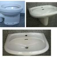 17. Special SPHINX bathroom set washbasin + half-pedestal + WC in White