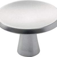 Furniture knob 3751 cast aluminum silver anodized with screw M4 x 25 mm