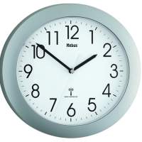 MEBUS radio controlled wall clock silver