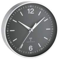 TFA-DOSTMANN radio wall clock aluminium/grey ø19.5cm