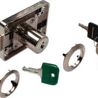 Furniture rim lock system 600 keyed alike DIN L / R / lad Nickel-plated steel